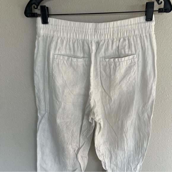 Athleta Retreat Linen Jogger Pants Calla Lily White Casual Athleisure Women’s 0 - Picture 8 of 11
